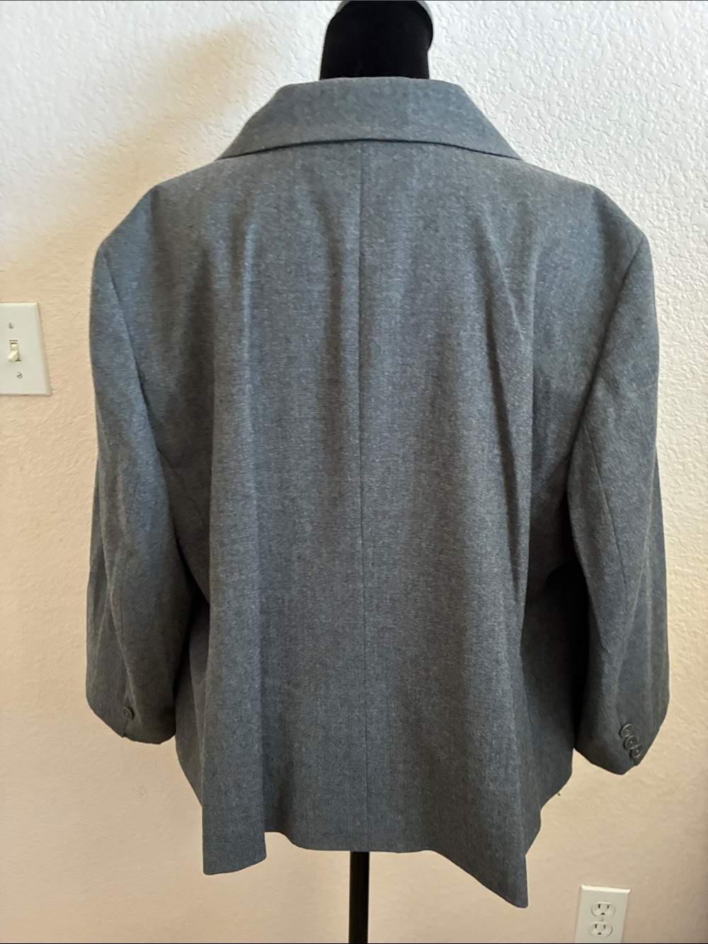 Talbots Gray Wool-Blend Three-Button Jacket - Picture 5 of 7